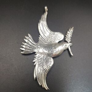 Hammer & Hand Sterling Dove with Olive Branch Ornament/Pendant
